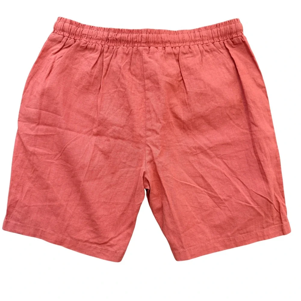 Scene & Heard Linen Blend Shorts Girls 18/20 Washed Coral Drawstring Utility NWT